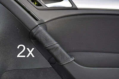 grey stitching FITS VW GOLF MK6 6 VI 2008+ LEATHER 2X DOOR HANDLE COVERS