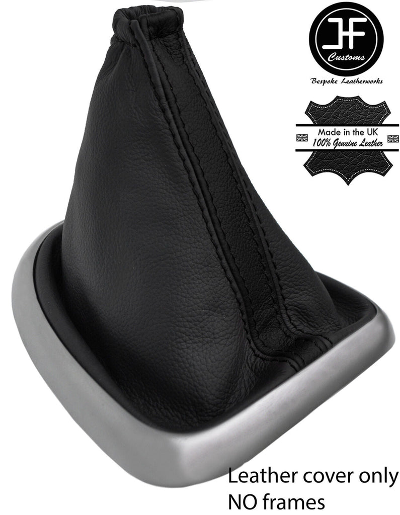 BLACK & BLACK STRIPE TOP GRAIN REAL LEATHER GEAR GAITER FITS QASHQAI J10 07-13