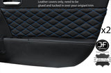 BLUE DIAMOND STITCH 2X DOOR CARD TRIM LEATHER COVERS FITS MAZDA MX5 MK3 05-14