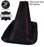 RED STITCHING REAL SUEDE MANUAL GEAR GAITER FITS SUBARU FORESTER 2002-2008