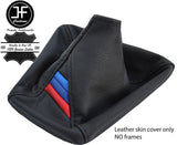 BLACK STITCH TRI STRIPE LEATHER MANUAL GEAR GAITER FOR BMW F10 F11 10-16