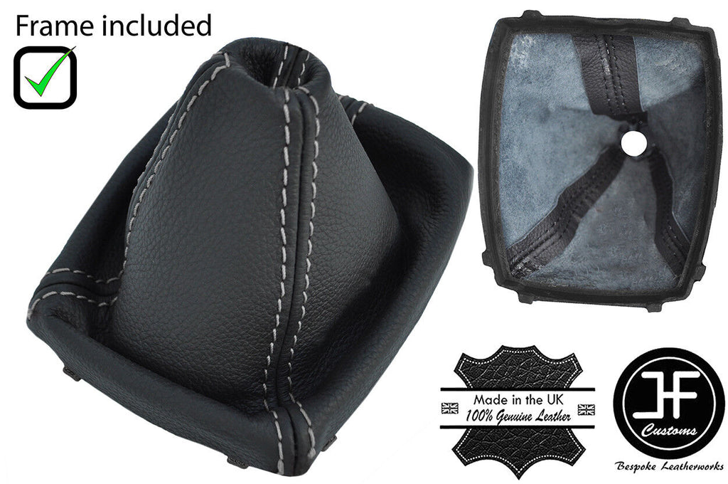 GREY STITCH 6 SPEED LEATHER GEAR GAITER + PLASTIC FRAME FOR FORD KUGA 08-2012