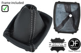 GREY STITCH 6 SPEED LEATHER GEAR GAITER + PLASTIC FRAME FOR FORD KUGA 08-2012