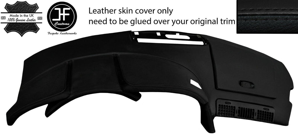 BLACK & BLACK DASH DASHBOARD REAL LEATHER COVER FOR CORVETTE C4 90-93 CUSTOM NEW