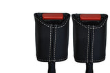 white stitching FITS FIAT X1/9 X19 73-89 2X FRONT SEAT BELT STALK LEATHER COVERS
