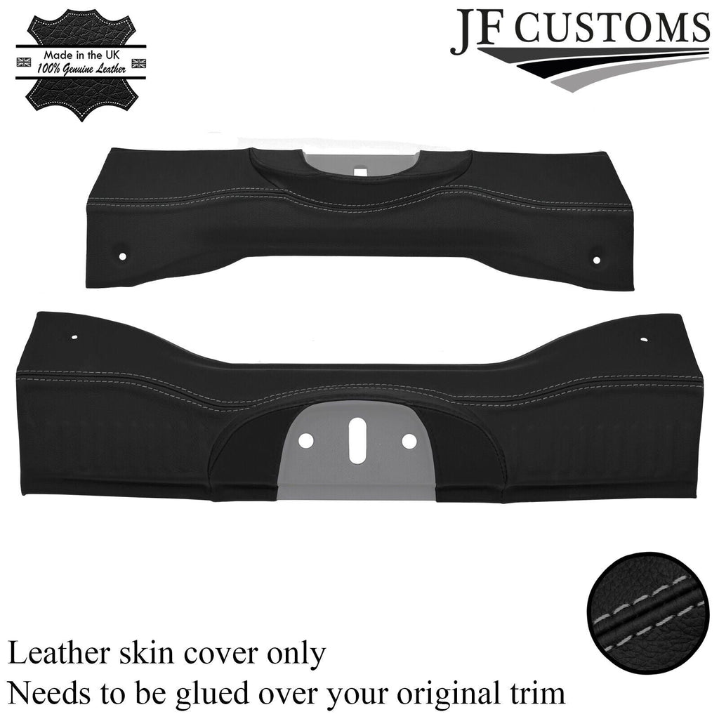 FITS FIAT 500 ABARTH 07-16 GREY STITCH LEATHER REAR BOOT LOCKING TRIM COVER