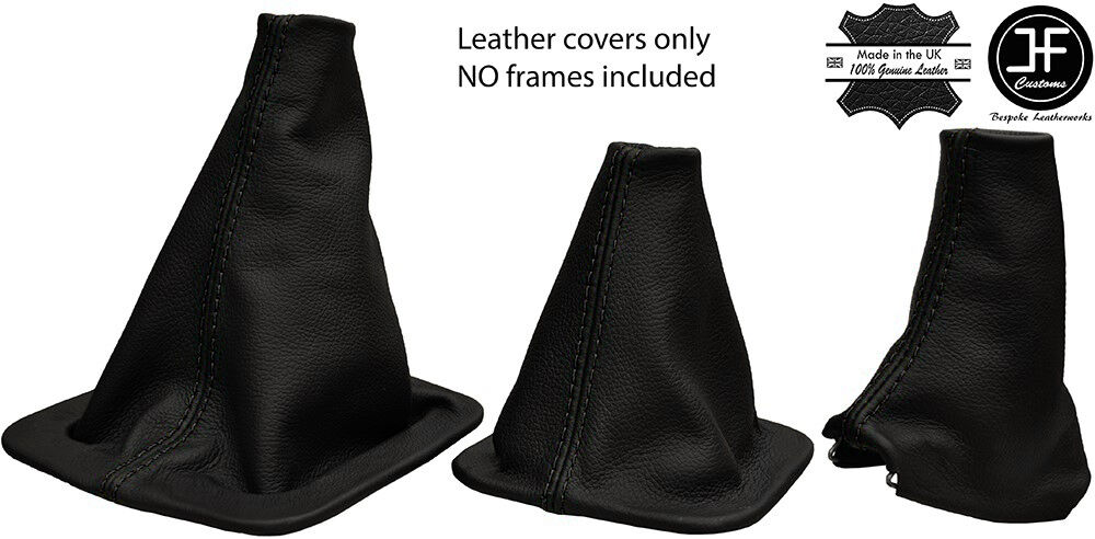 BLACK STITCH FOR LANDROVER DISCOVERY MK1 MK2  96-2004 3 x LEATHER GAITERS SET