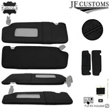 BLACK CROSS STITCH LEATHER 2X SUN VISOR COVERS FOR AUDI A4 B7 2005-2008