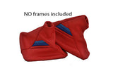 FITS BMW E36 E46 TRI STRIPES SET OF GAITERS GENUINE RED LEATHER CUSTOM NEW