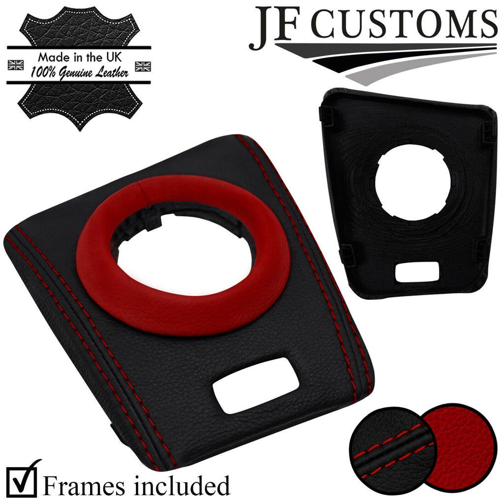D RED & BLACK LEATHER SMG AUTOMATIC GEAR SURROUND TRIMS FOR BMW E46 99-05