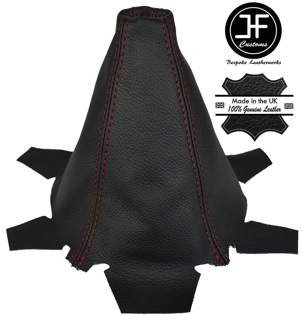 RED STITCHING FOR HONDA JAZZ 2009-2014 BLACK LEATHER GEAR STICK GAITER COVER