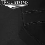 GREY STITCH LEATHER 2X DOOR CARD COVERS FOR VW T6 TRANSPORTER FACELIFT 2020+