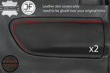 RED STITCH 2X REAR DOOR CARD INSERT LEATHER COVER FOR HONDA PRELUDE MK4 92-96