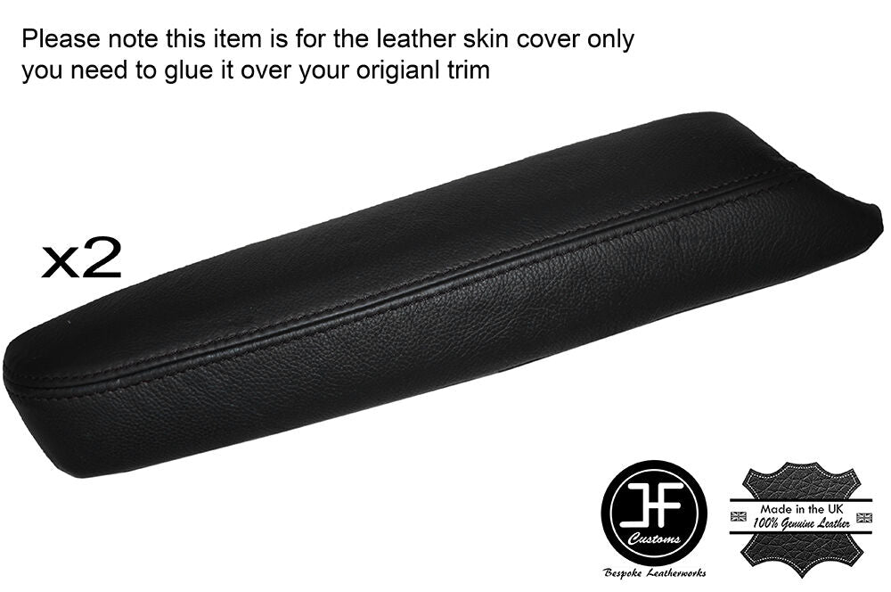 BLACK STITCH 2X FRONT DOOR ARMREST LEATHER SKIN COVERS FITS NISSAN MURANO 09-14