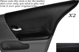 BLACK STITCH 2X REAR DOOR CARDS SKIN COVERS FITS RENAULT LAGUNA MK2 01-05