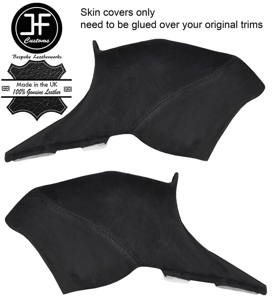 BLACK STITCH 2X REAR C PILLAR REAL SUEDE COVERS FITS TESLA MODEL S 2012-2016
