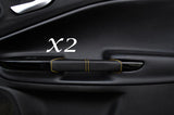 YELLOW STITCH FITS ALFA ROMEO GIULIETTA 10-13+ 2X FRONT DOOR HANDLE LTHR COVERS