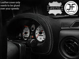 GREY STITCH SPEEDO GAUGE HOOD REAL LEATHER COVER FOR MAZDA MX5 MK1 MIATA 89-97