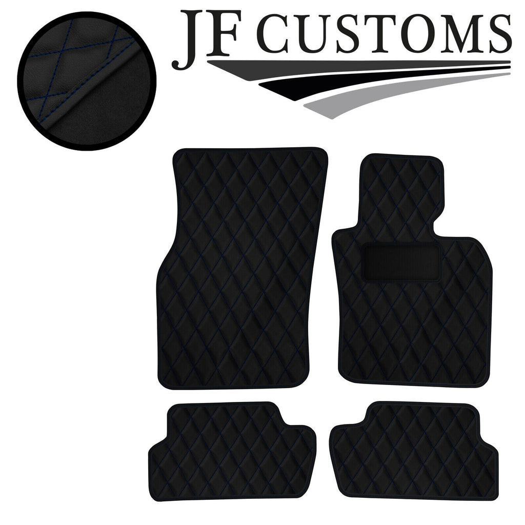 D BLUE DIAMOND STITCH VINYL 4X TAILORED FLOOR CARPETS FOR BMW MINI F56 13-21 JF1