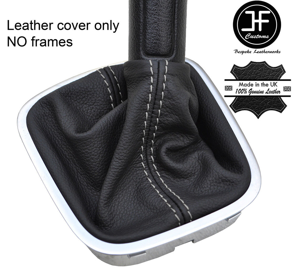 GREY STITCH TOP GRAIN LEATHER MANUAL GEAR GAITER FITS VW POLO 6R 2009-2016