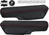RED DOUBLE STITCH 2X SEAT ARMREST LEATHER COVER FOR FORD GALAXY MK1 MK2 95-06