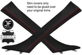 RED STITCH 2X A PILLAR CARBON VINYL COVERS FOR BMW 3 SERIES F30 F31 11-18