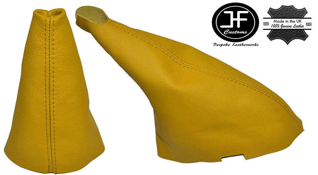 YELLOW LEATHER SKIN MANUAL GEAR&HANDBRAKE GAITER FITS MG ZR MGZR 2003-2005
