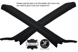 BLACK STITCHING 2X A POST PILLAR LEATHER COVERS FITS FORD MONDEO MK3 2001-2006