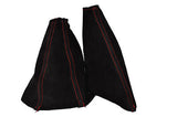 FITS NISSAN 350Z PU SUEDE GEAR HANDBRAKE GAITER RED ST CUSTOM NEW MADE IN UK