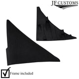 BLACK STITCH 2X CONSOLE SIDE TRIM SUEDE COVERS+FRAMES FOR MAZDA MX5 MK3 05-08