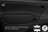 BLACK STITCH 2X DOOR CARD TRIM LEATHER COVERS FITS CITROEN XSARA PICASSO 04-10
