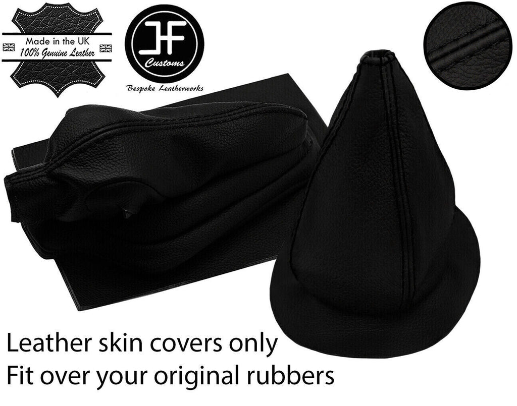 BLACK STITCH LEATHER GEAR+HANDBRAKE OVER RUBBER FOR VW T3 TYPE 3 1500 1600 TL