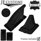 BLACK STITCH LEATHER GEAR HANDBRAKE GAITERS+FRAMES FOR FORD CAPRI MK2 MK3 78-86