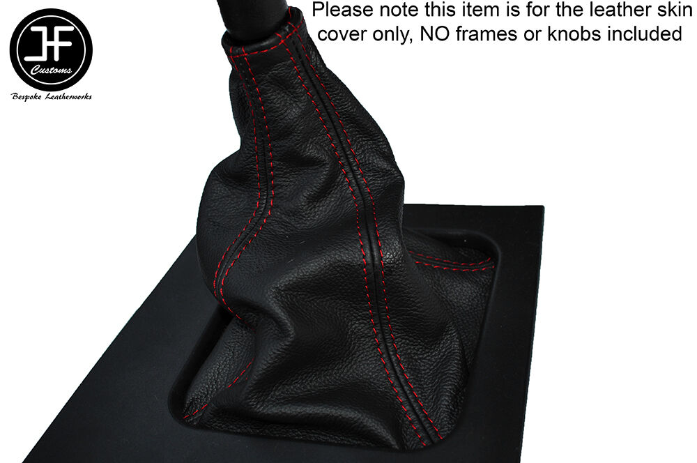 RED STITCH AUTO AUTOMATIC LEATHER SKIN SHIFT BOOT FITS FORD MUSTANG 1987-1993