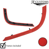 RED SUEDE SET OF DASHBOARD AIR VENT TRIMS FOR PEUGEOT 207 2006-2013 CUSTOM NEW