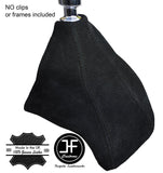 BLACK STITCHING MANUAL SUEDE GEAR GAITER FITS FORD TRANSIT CUSTOM 2013-2016