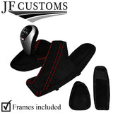 RED STITCH SUEDE AUTO DCT GEAR HANDBRAKE + FRAMES FOR BMW E90 E92 E93 CUSTOM NEW