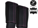 PINK STITCH 2X SEAT BELT REAL LEATHER COVERS FITS BMW MINI R50 R52 R53 01-06