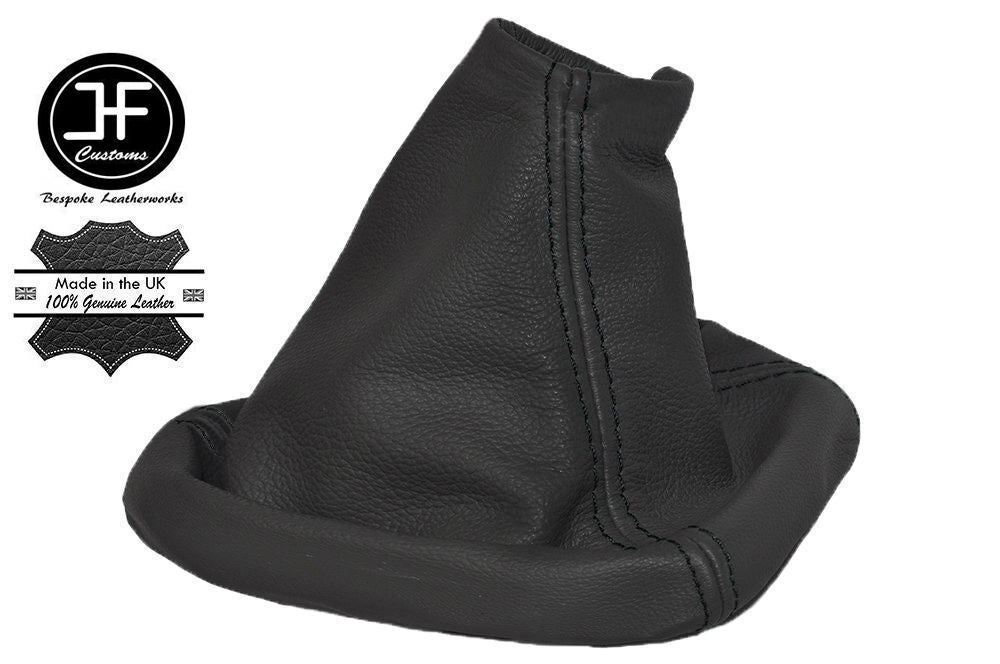BLACK STITCH DARK GREY LEATHER GEAR GAITER FOR SAAB 900 CLASSIC 1978-1993