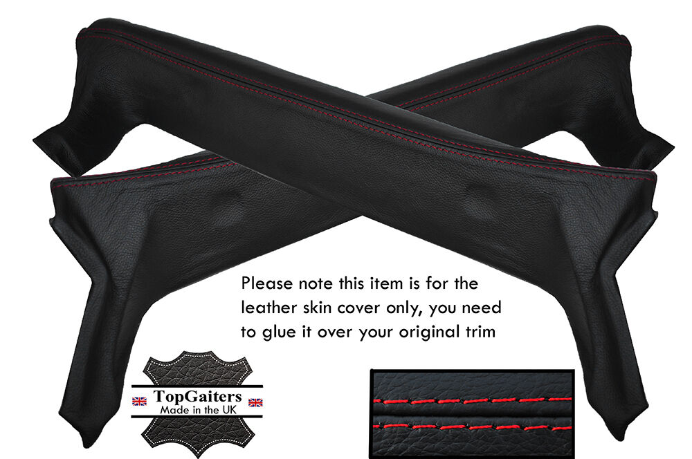 RED STITCH 2X A PILLARS LEATHER SKIN COVERS FITS SAAB 900 CLASSIC CONVERTIBLE