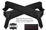 RED STITCH 2X A PILLARS LEATHER SKIN COVERS FITS SAAB 900 CLASSIC CONVERTIBLE