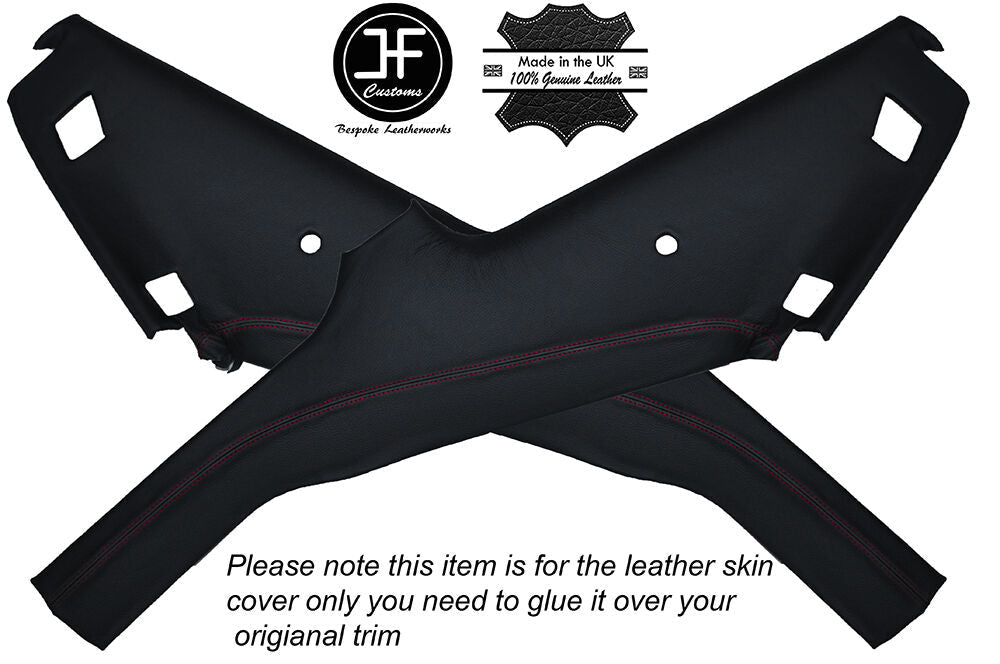 RED STITCH 2X REAR C PILLAR LEATHER SKIN COVERS FITS VW CORRADO 88-95 STYLE 2