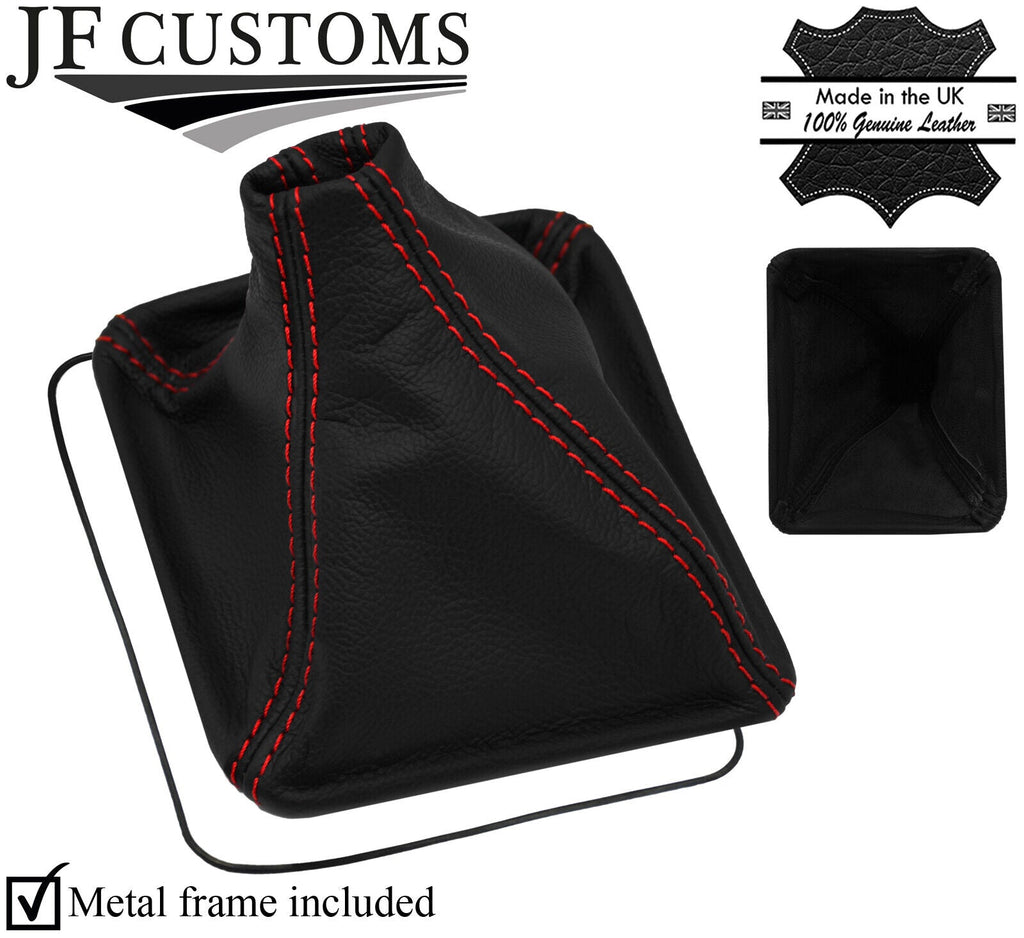 RED STITCH TOP GRAIN LEATHER GEAR GAITER+METAL FRAME FITS LOTUS ELAN M100 SE