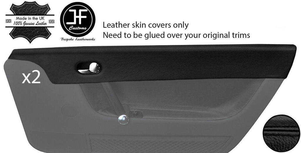 BLACK REAL LEATHER 2X UPPER TOP DOOR CAPPING COVERS FITS AUDI TT MK1 98-06