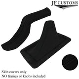 BLACK STITCH SUEDE SLIM HANDBRAKE GEAR GAITERS FOR FORD MUSTANG 05-09 CUSTOM NEW