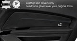BLACK STITCH 2X DOOR CARD TRIM LEATHER COVERS FITS FORD MUSTANG 10-14 STYLE 2