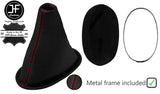 RED STITCH LEATHER GEAR GAITER+METAL FRAME FOR DAIHATSU SIRION 2005-2011