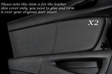 BLACK STITCHING 2X FRONT DOOR CARD LEATHER SKIN COVERS FITS MAZDA RX8 2003-2012