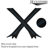 L BLUE STITCH LUXE SUEDE HARDTOP ROOF PILLAR KIT COVER FITS BMW E36 CONVERTIBLE