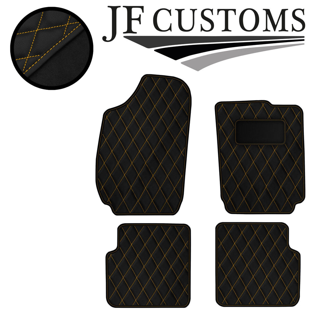 YELLOW DIAMOND STITCH VINYL 4XTAILORED FLOOR CARPET FOR FIAT STILO 01-07 JF1